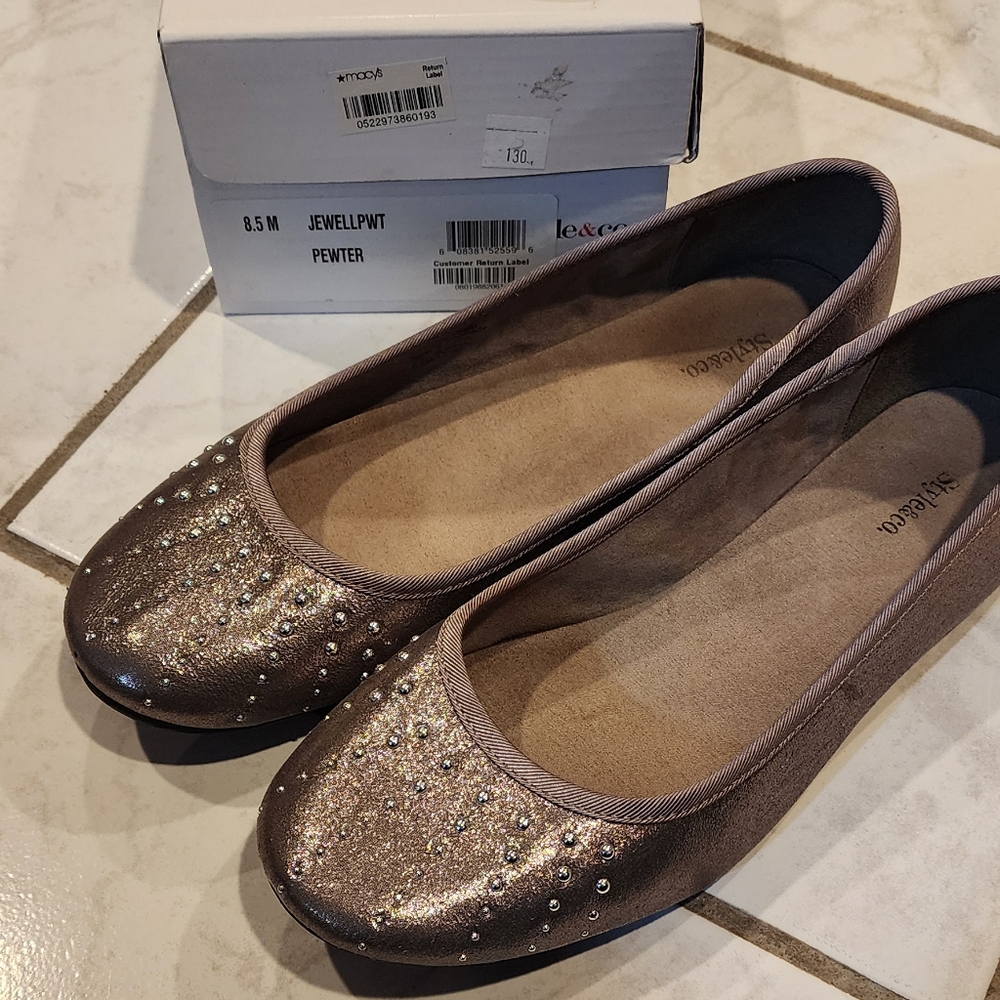 Style & Co  Flats Rhinestone Pewter size 8.5 M